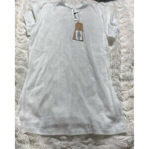 Skims Sheer Cotton rib crew neck tshirt size medium snow